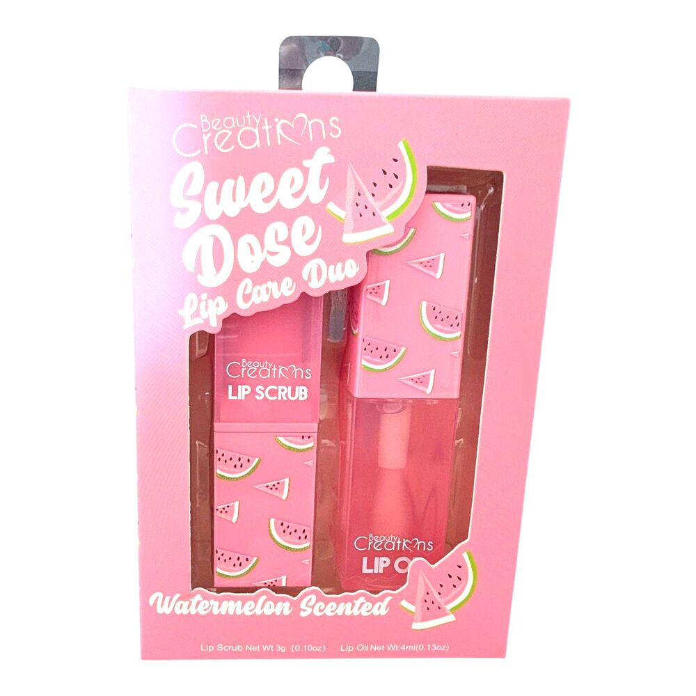 Beauty Creations Sweet Watermelon Dose Duo Lip Oil Lip Scrub Lip Gloss Set